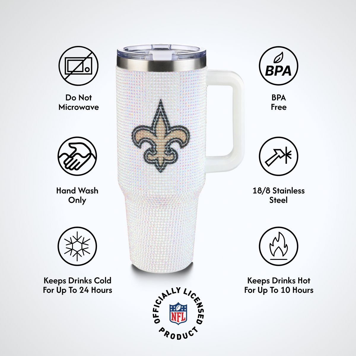 40oz Bling Collosal Tumbler | New Orleans Saints