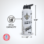 34oz Team Spirit Water Bottle I | New Orleans Saints