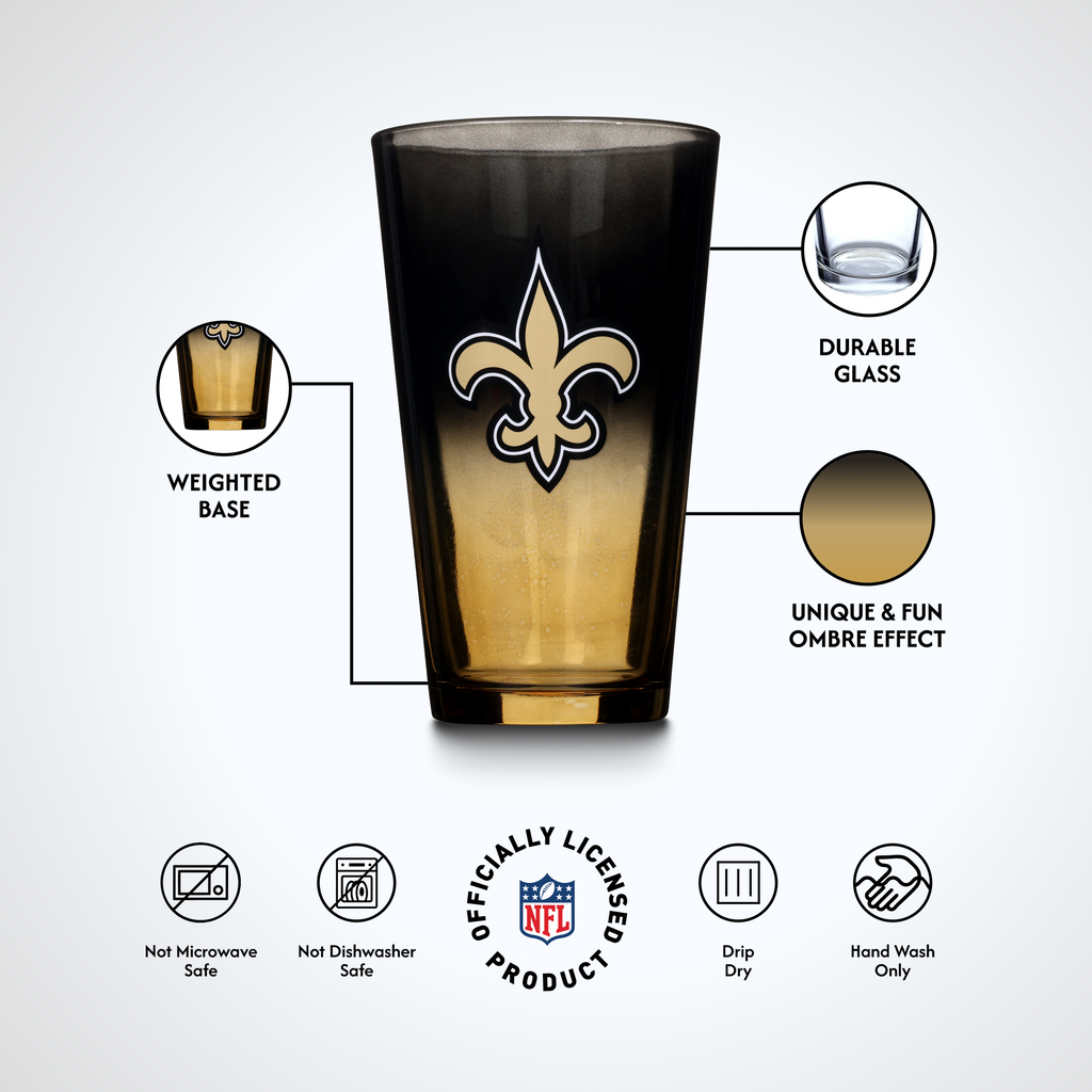 2-Pack Ombre Pint Glasses | New Orleans Saints