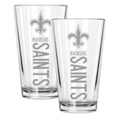 2pk 16oz Pint Glass Pinnacel Design | New Orleans Saints