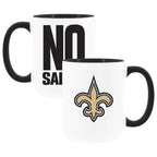 2pk 15oz White Mug Logo + Wordmark | New Orleans Saints
