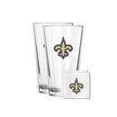 2 Pack Pint and Coasters Set| New Orleans Saints
