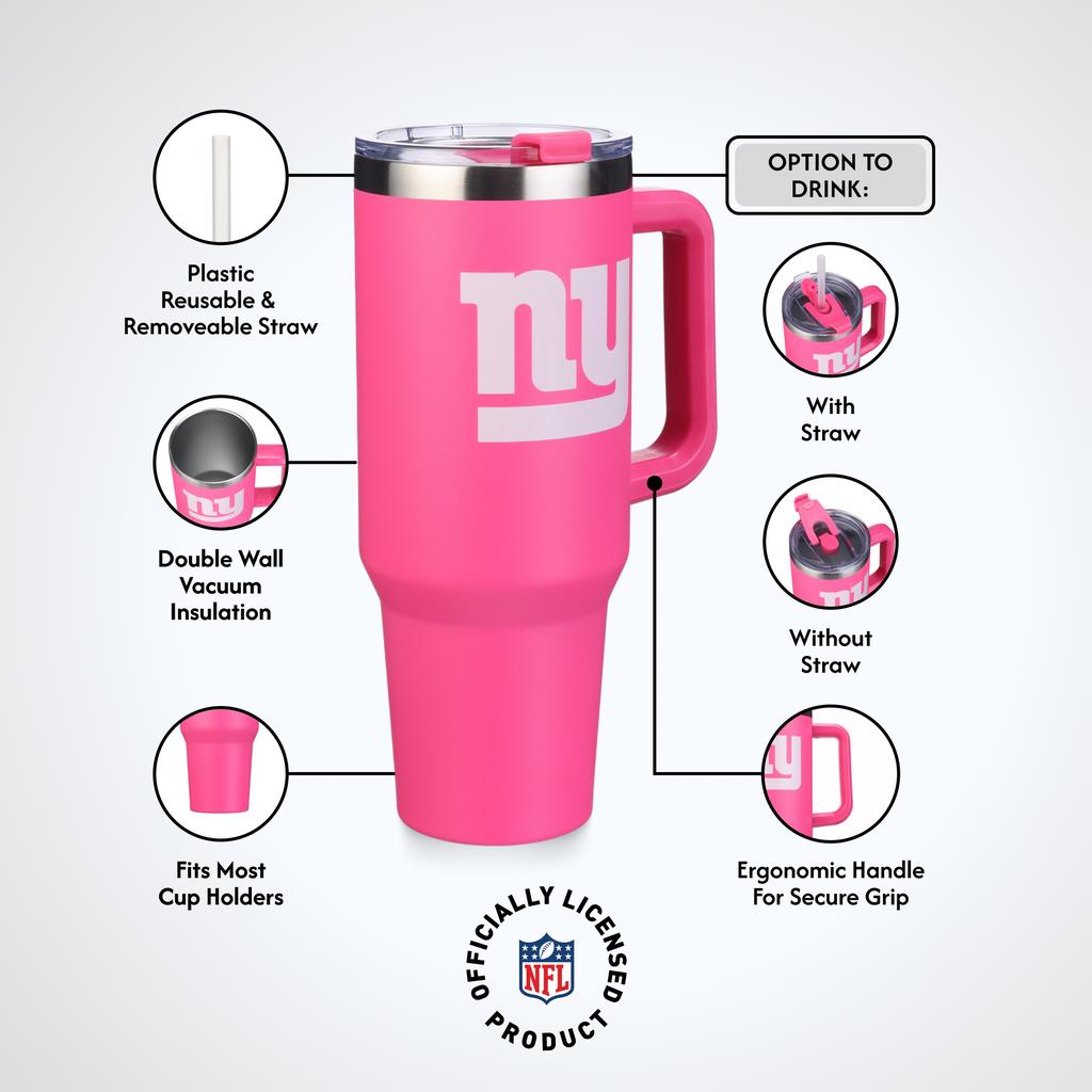 40oz Pink Game Day Tumbler I | New York Giants