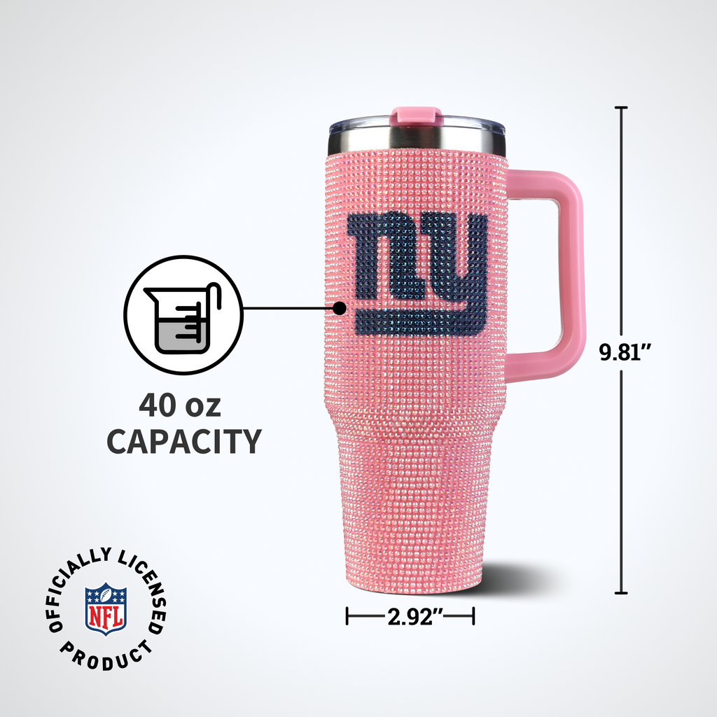40oz Pink Bling Game Day Tumbler I | New York Giants