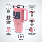 40oz Pink Bling Game Day Tumbler I | New York Giants