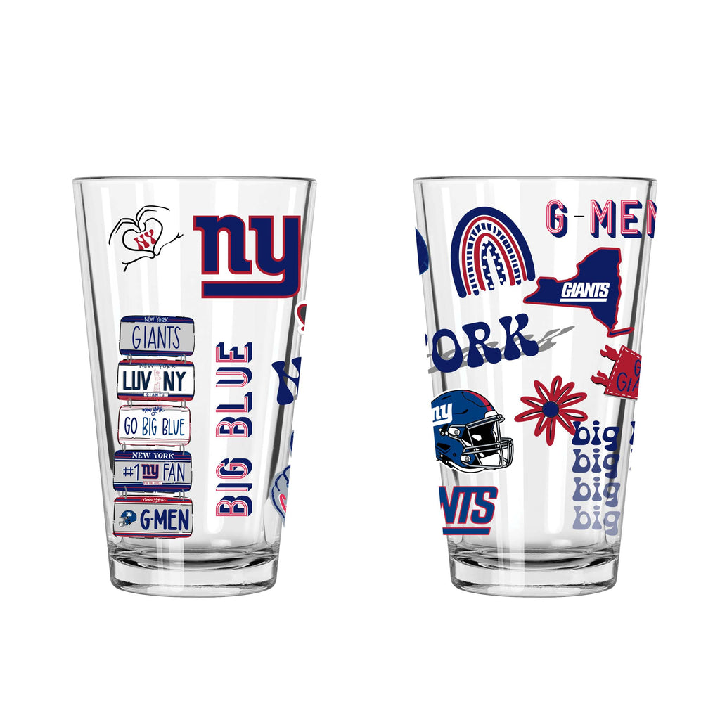 2pk 16oz Pint Glass, DP, Loco Design | New York Giants