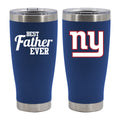 20oz Royal Stainless Steel Tumbler, Direct Print, Best Father Ever Design, New York Giants