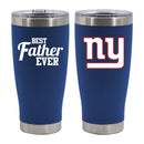 20oz Royal Stainless Steel Tumbler, Direct Print, Best Father Ever Design, New York Giants