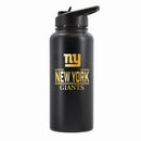 32 oz Stainless Steel Water Bottle with Gold Etched Classic Crew Team Design, New York Giants