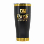 24 oz Stainless Steel Tumbler with Gold Accents & Etched Classic Crew Team Design, New York Giants
