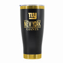24 oz Stainless Steel Tumbler with Gold Accents & Etched Classic Crew Team Design, New York Giants