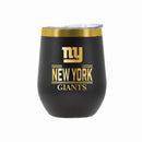 12 oz Stainless Steel Wine Tumbler with Gold Etched Classic Crew Team Design, New York Giants