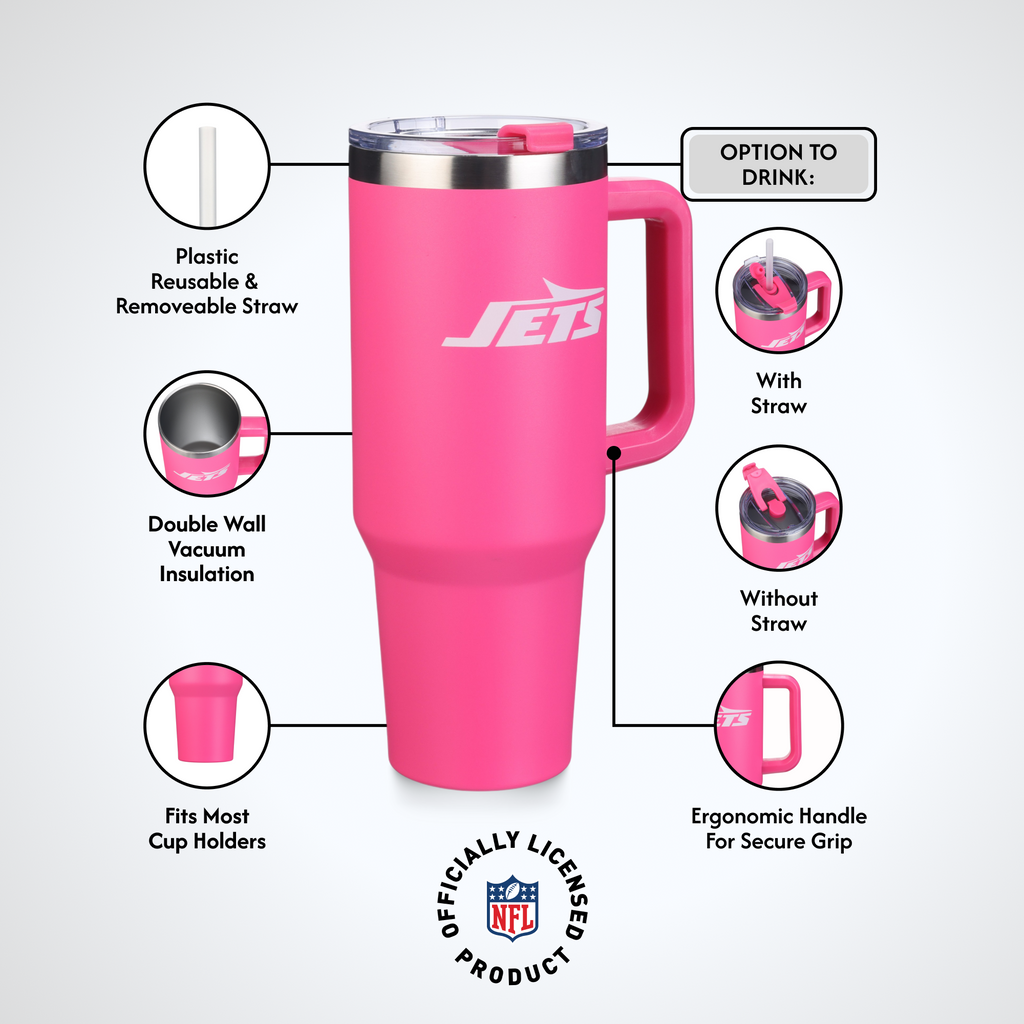 40oz Pink Game Day Tumbler I | New York Jets