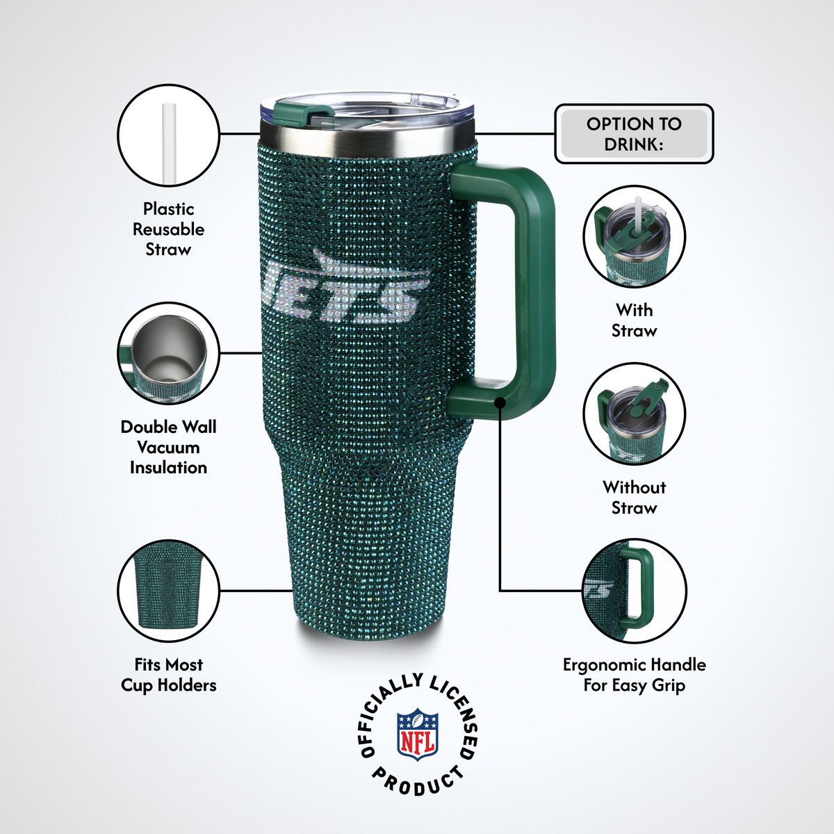 40oz TC Bling Game Day Tumbler I | New York Jets