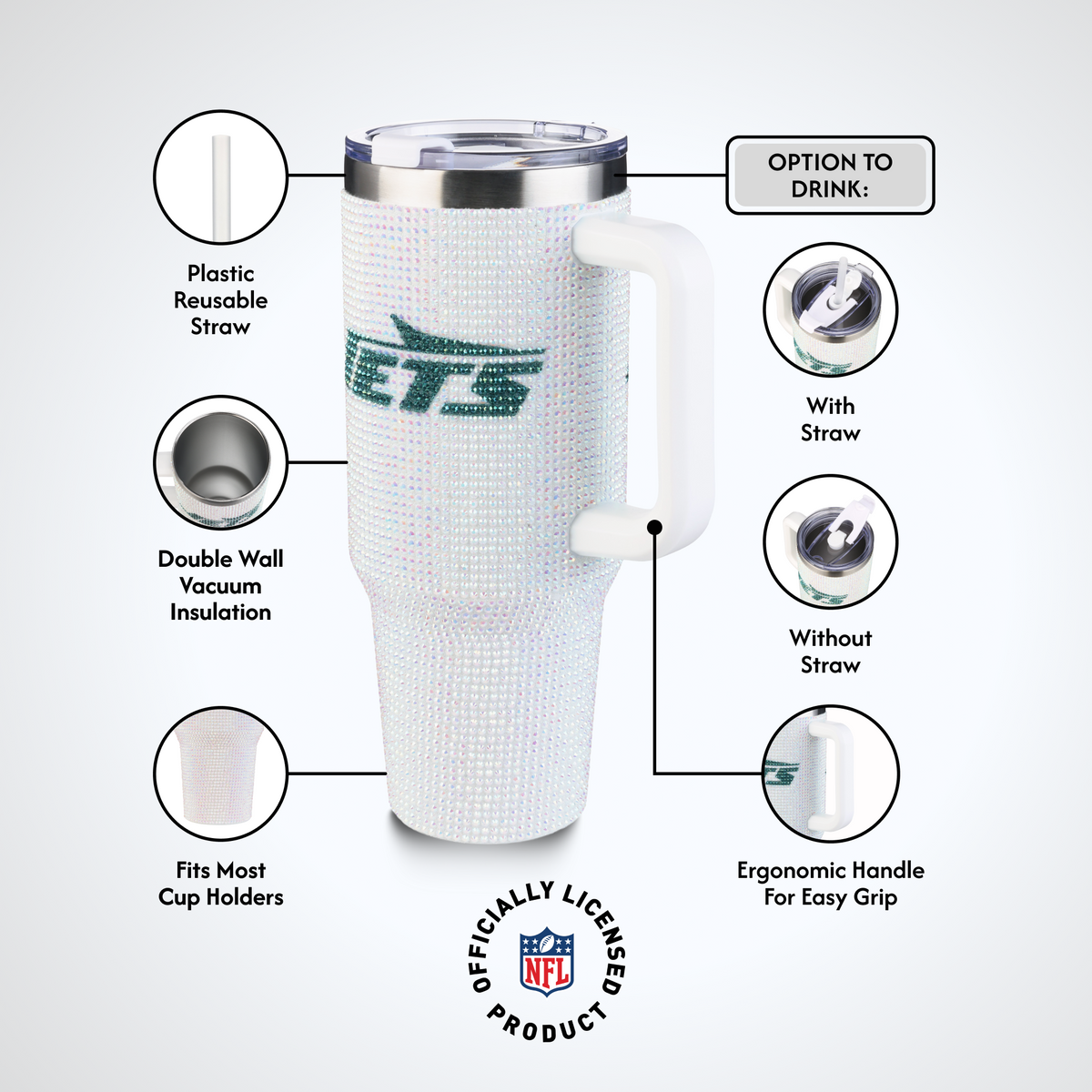 40oz Bling Collosal Tumbler | New York Jets