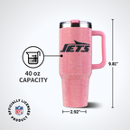 40oz Pink Bling Game Day Tumbler I | New York Jets