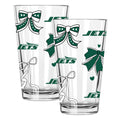  Jets 2pk 16oz Bow Pint Glass 