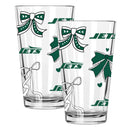  Jets 2pk 16oz Bow Pint Glass 