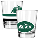 2pk 15oz Old Fashion Glass Big Stripes Design | New York Jets