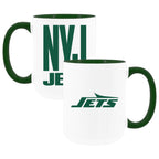 2pk 15oz White Mug Logo + Wordmark | New York Jets