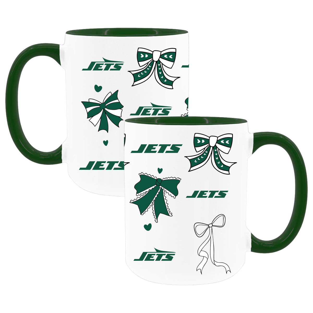 Jets 2pk 15oz Bow Coffee Mug