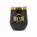 12 oz Stainless Steel Wine Tumbler with Gold Etched Classic Crew Team Design, New York Jets