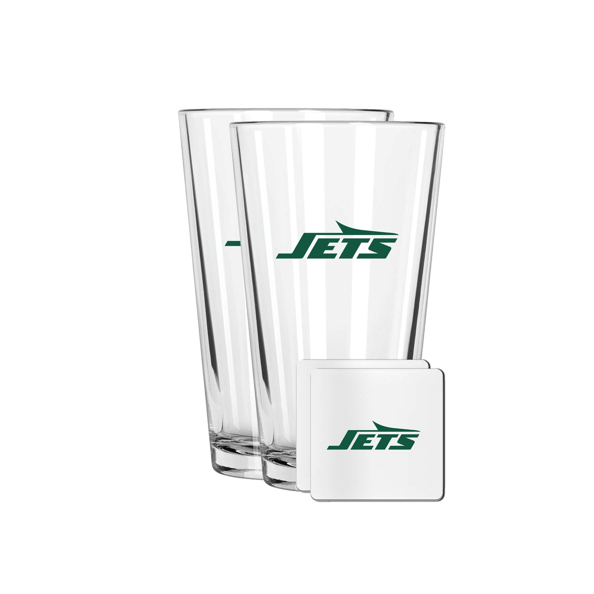 2 Pack Pint and Coasters Set | New York Jets