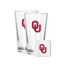 2 Pack Pint and Coasters set  | University Of Oklahoma