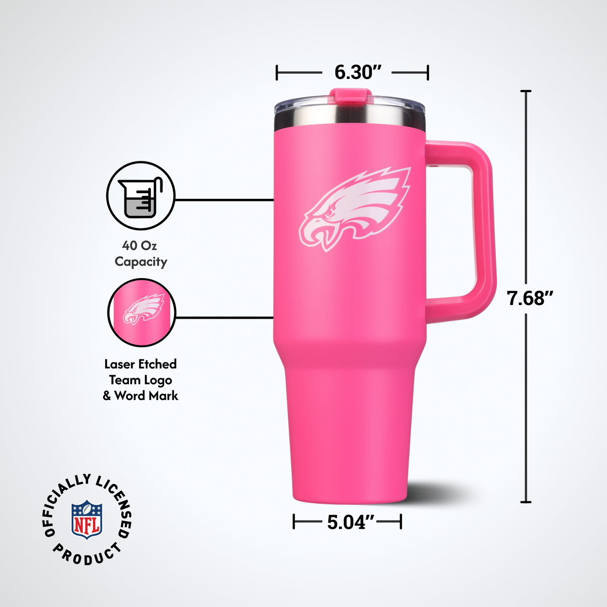 40oz Pink Game Day Tumbler I | Philadelphia Eagles