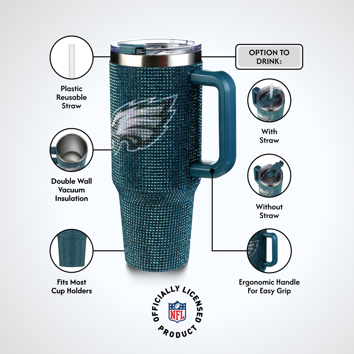 40oz TC Bling Game Day Tumbler I | Philadelphia Eagles