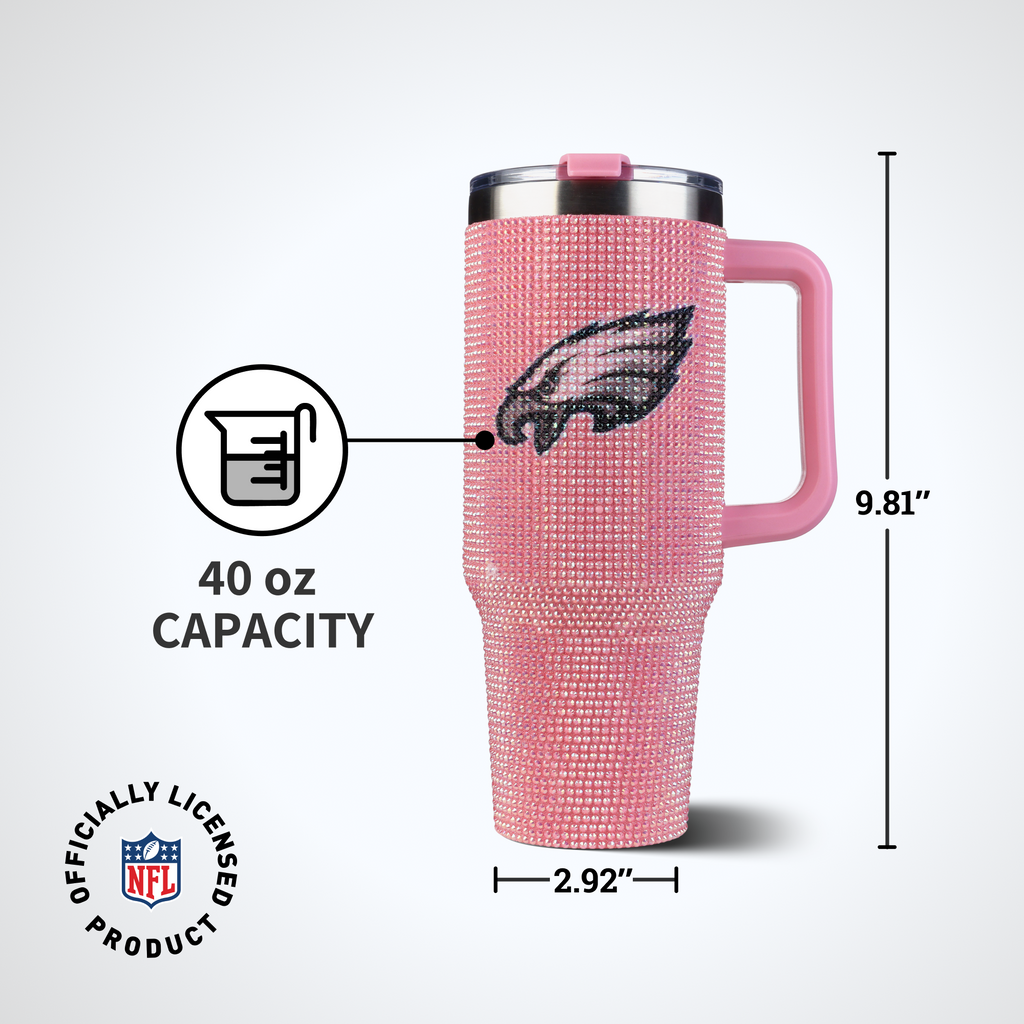 40oz Pink Bling Game Day Tumbler I | Philadelphia Eagles