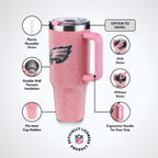 40oz Pink Bling Game Day Tumbler I | Philadelphia Eagles