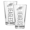 2pk 16oz Pint Glass Pinnacel Design | Philadelphia Eagles