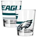 2pk 15oz Old Fashion Glass Big Stripes Design | Philadelphia Eagles