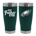 20oz Midnight Green Stainless Steel Tumbler, Direct Print, Best Dad Ever Design, Philadelphia Eagles
