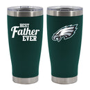 20oz Midnight Green Stainless Steel Tumbler, Direct Print, Best Dad Ever Design, Philadelphia Eagles