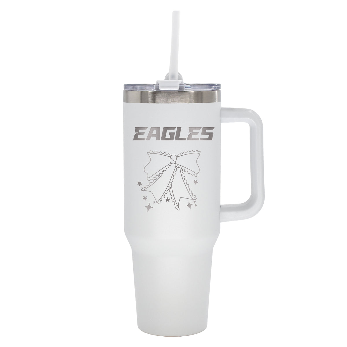  Eagles 40oz Bow White Stainless Steel Colossal Tumbler 