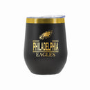 12 oz Stainless Steel Wine Tumbler with Gold Etched Classic Crew Team Design, Philadelphia Eagles