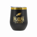 12 oz Stainless Steel Wine Tumbler with Gold Etched Classic Crew Team Design, Philadelphia Eagles