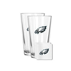 2 Pack Pint and Coasters Set | Philadelphia Eagles