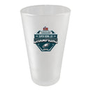16oz White Frosted Pint Glass, Direct Print, Super Bowl 59, 2025