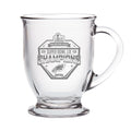 16oz Glass Cafe Mug, Etched, Super Bowl 59, 2025