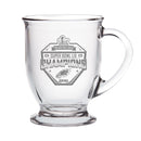 16oz Glass Cafe Mug, Etched, Super Bowl 59, 2025