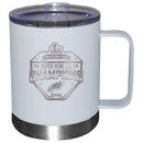 12oz White Lowball Tumbler with Handle, Etched, Super Bowl 59, 2025