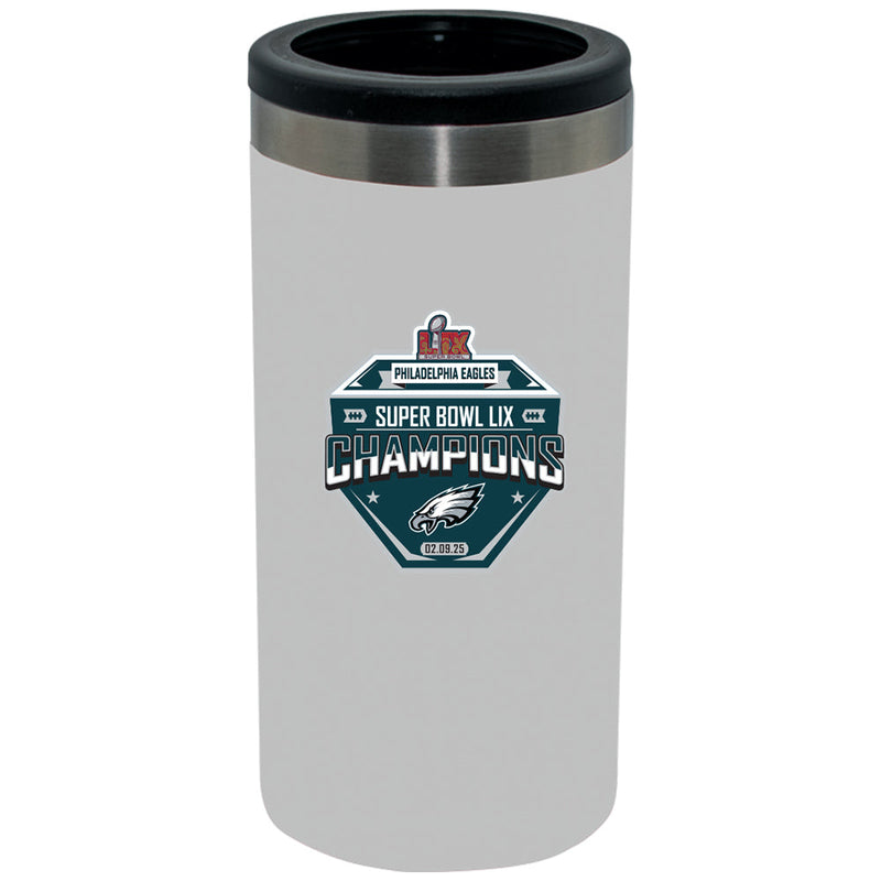 12oz White Slim Can Holder, Direct Print, Super Bowl 59, 2025