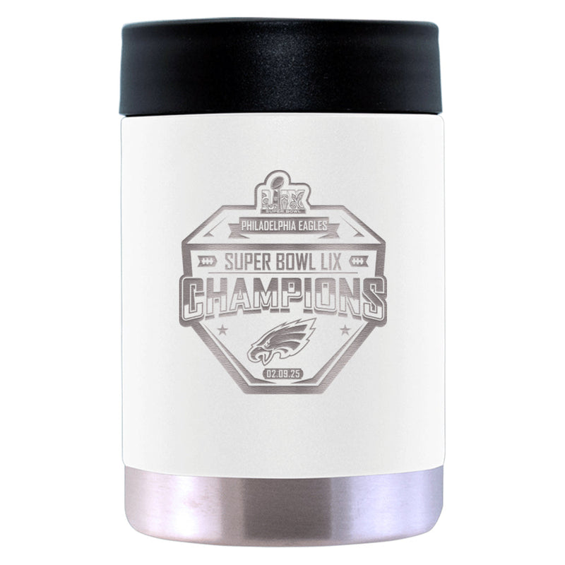 12oz White Can Holder, Etched, Super Bowl 59, 2025