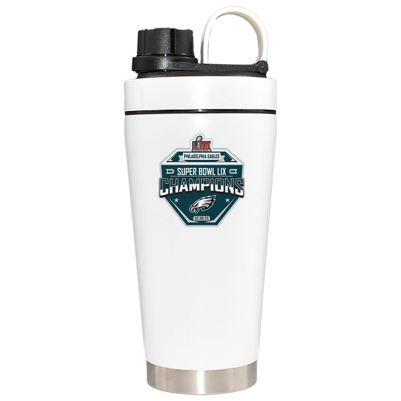 22oz White Beverage Blender Bottle, Direct Print, Super Bowl 59, 2025