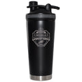 24oz Black Beverage Shaker Bottle, Etched, Super Bowl 59, 2025