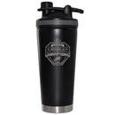 24oz Black Beverage Shaker Bottle, Etched, Super Bowl 59, 2025