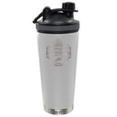 24oz White Beverage Shaker Bottle, Etched, Super Bowl 59, 2025